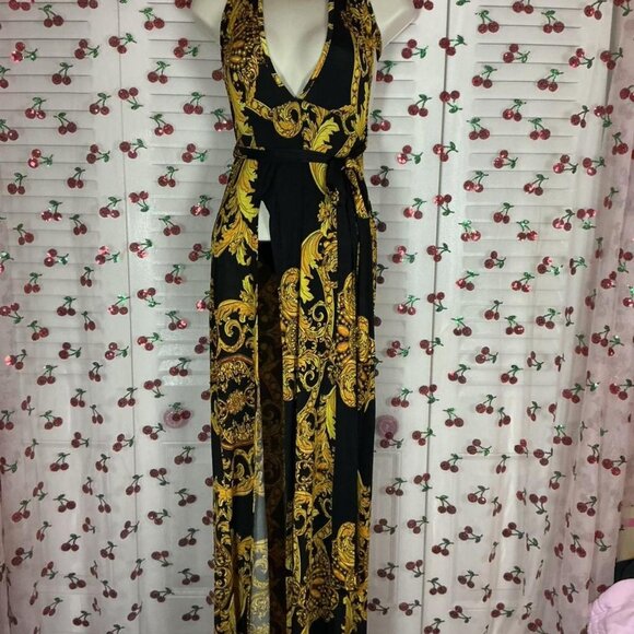 fashion-nova Dresses & Skirts - Fashion Nova Black And Yellow maxi dress